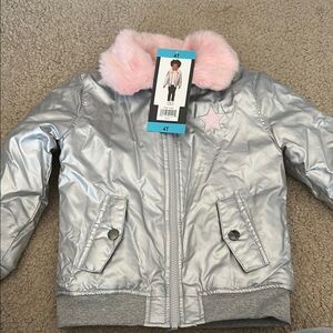 Buffalo David Bitton Metallic Jacket with Pink Collar